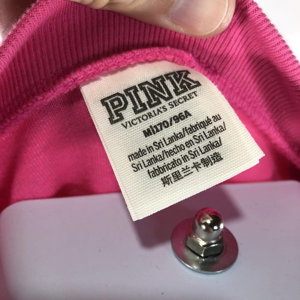 Victoria’s Secret Pink Long Sleeve Sweatshirt Size Medium Pink Pullover Logo - Picture 9 of 12
